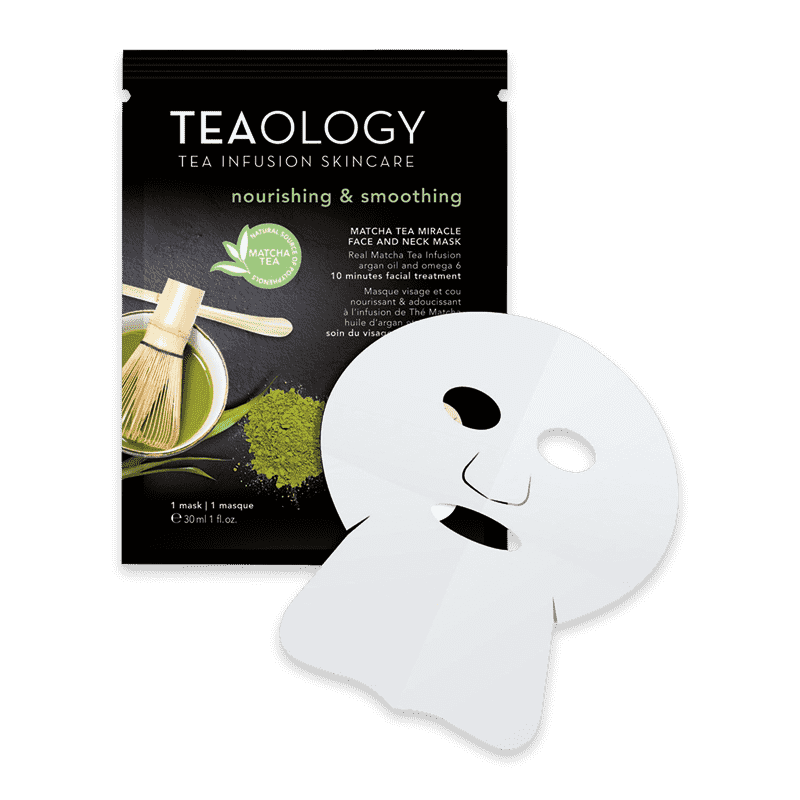 Mascarilla facial y de cuello milagro de té matcha