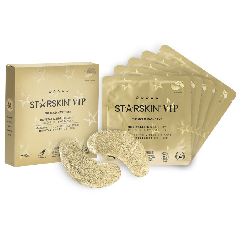 STARSKIN VIP The Gold Mask Eye 5er-Packung, revitalisierende Luxus-Goldfolien-Augenmasken, Produktbild.