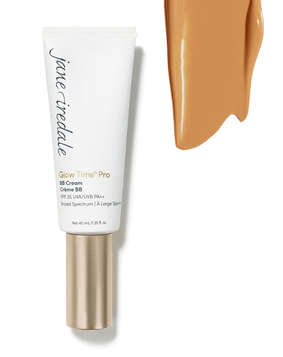 Jane Iredale Glow Time Pro BB Cream GT9, SPF 25, 40 ml, Tube und Produktprobe, beige.
