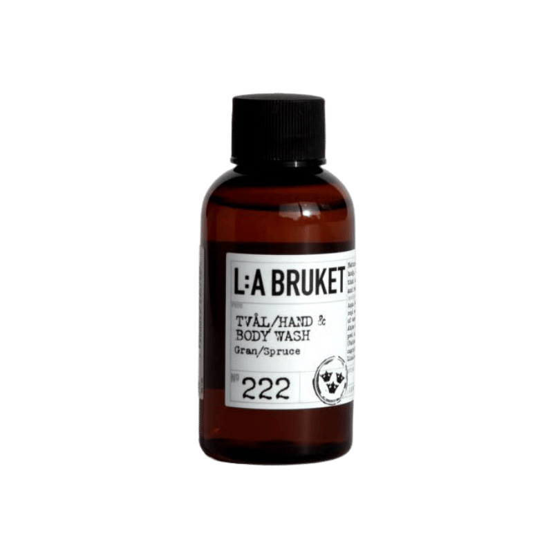 L:A BRUKET No. 222 Lavado de manos y cuerpo Spruce tamaño de viaje