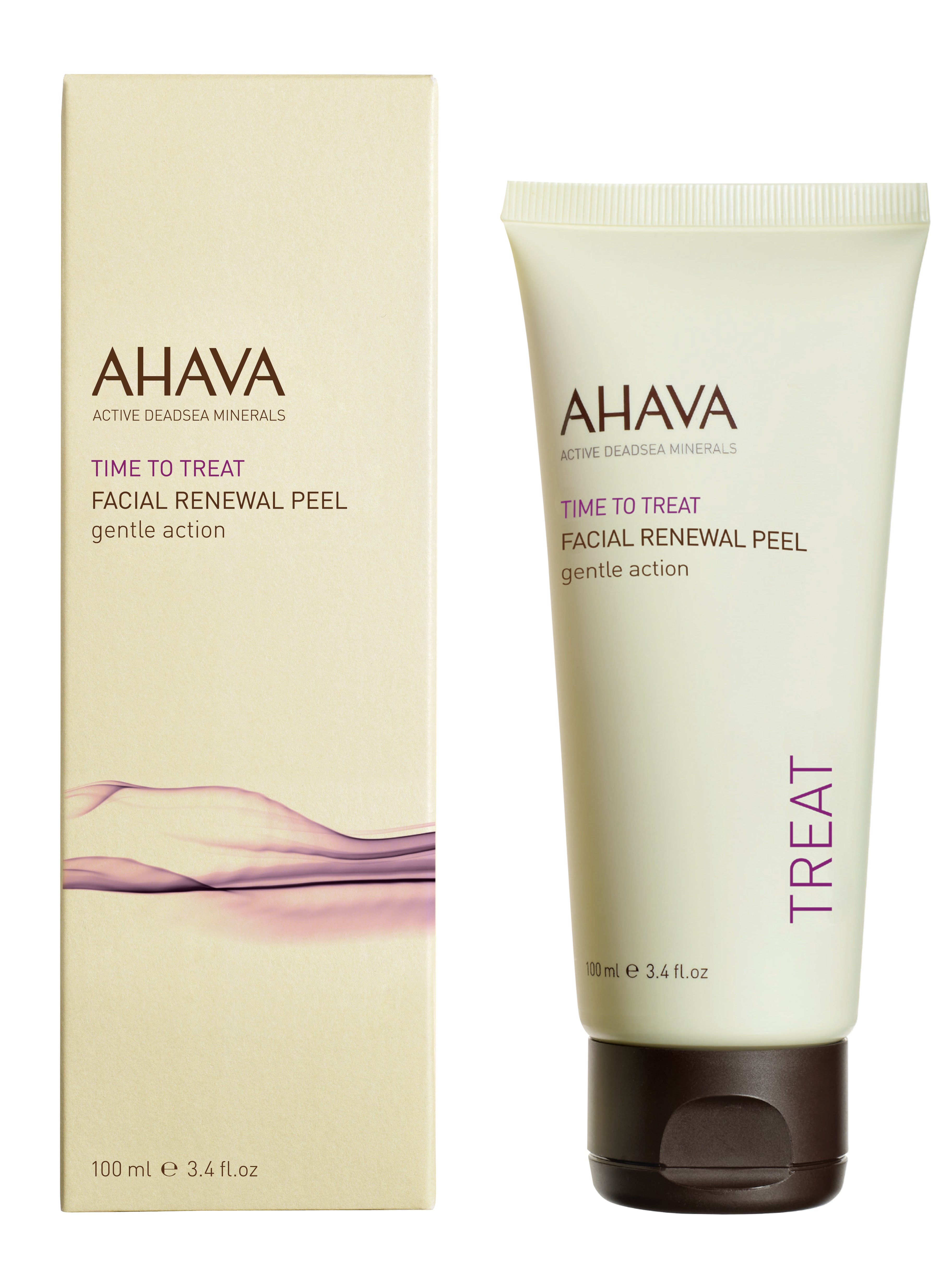 AHAVA Time to Treat Facial Renewal Peel, 100 ml Tube und Verpackung, sanfte Wirkung, aktive Mineralien aus dem Toten Meer.
