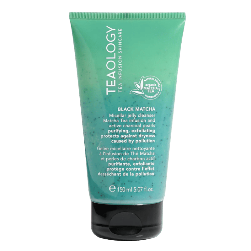 TEAOLOGY Black Matcha Micellar Jelly Cleanser, 150 ml Tube, grün, mit Matcha Tee und Aktivkohle, reinigend und exfolierend.