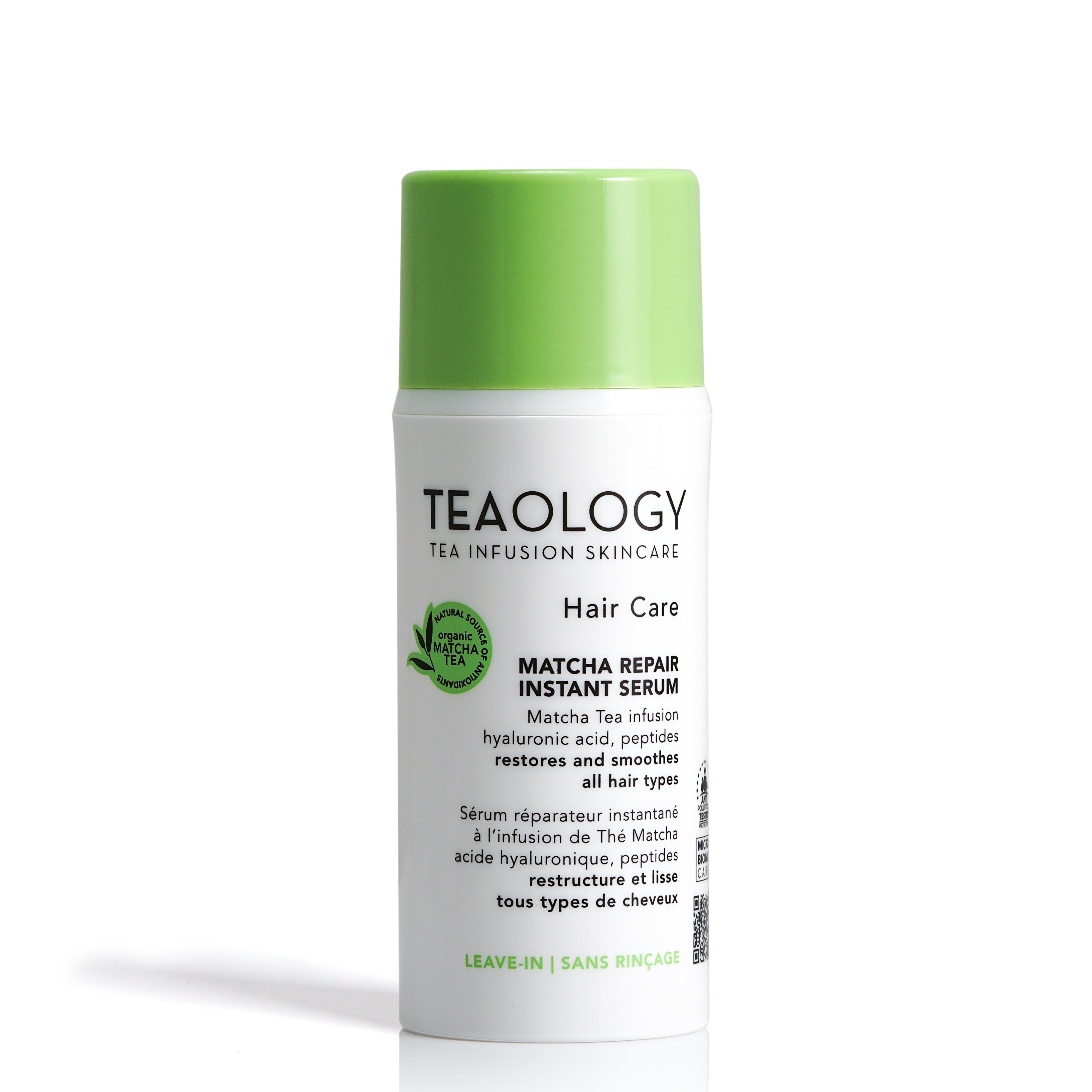 TEAOLOGY Matcha Repair Instant Serum, Haarpflege, grüner Deckel, 100 ml Flasche, für alle Haartypen, Leave-In, ohne Ausspülen.