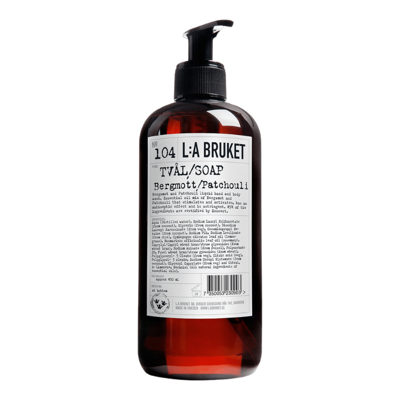 L:A BRUKET No. 104 Gel de baño y cuerpo Bergamota/Pachulí 450 ml