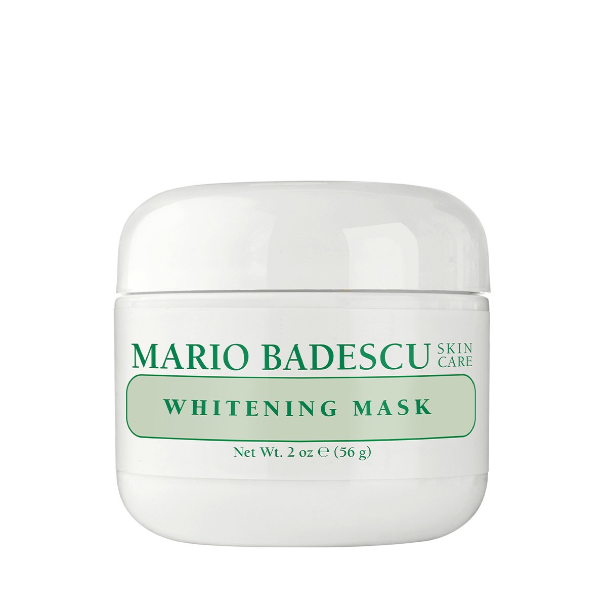 Weiße Dose der Mario Badescu Whitening Mask, 56 g, auf weißem Hintergrund.