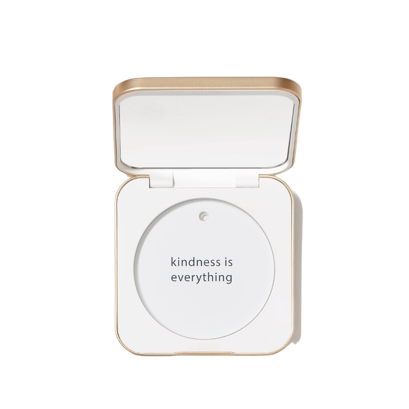 Polvera blanca/dorada vacía