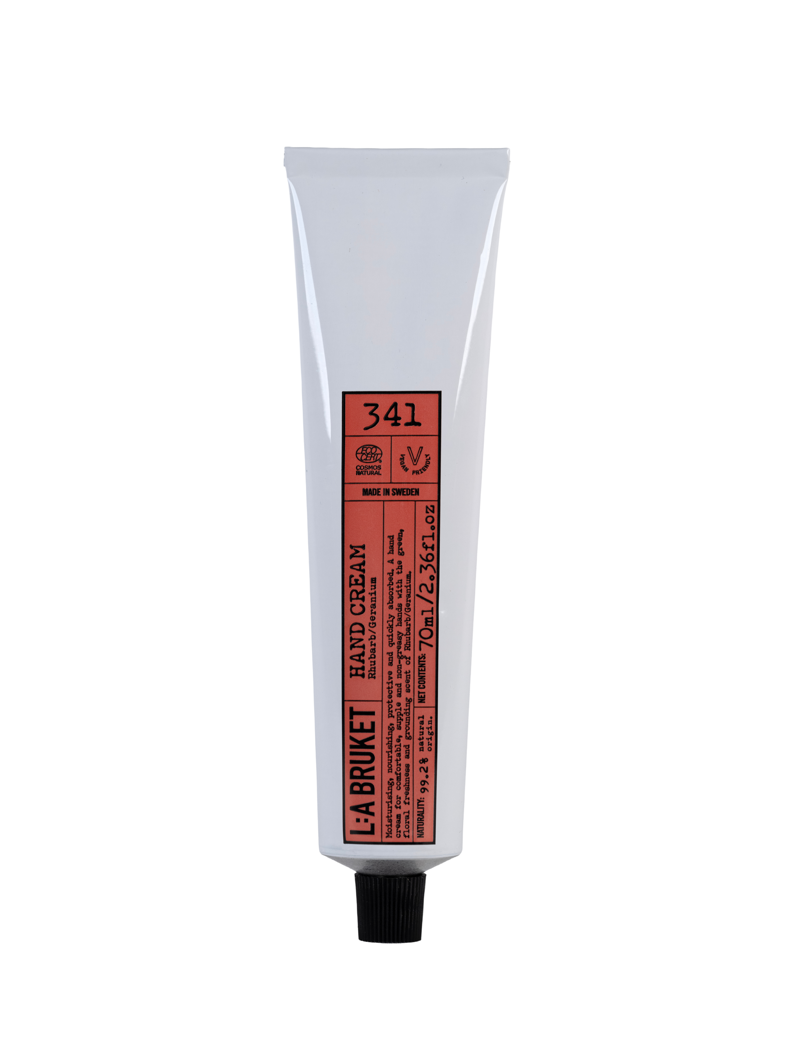 L:A BRUKET No. 341 Hand Cream RHUBARB/GERANIUM 70ML CosmosNat 