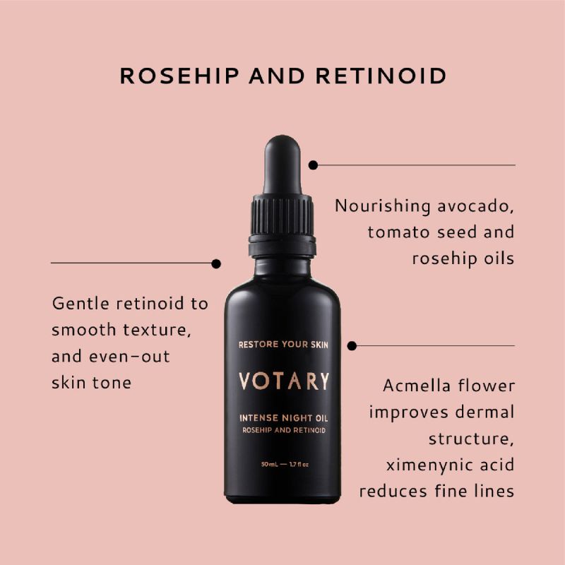 VOTARY Intense Night Oil Rosehip & Retinoid aceite facial