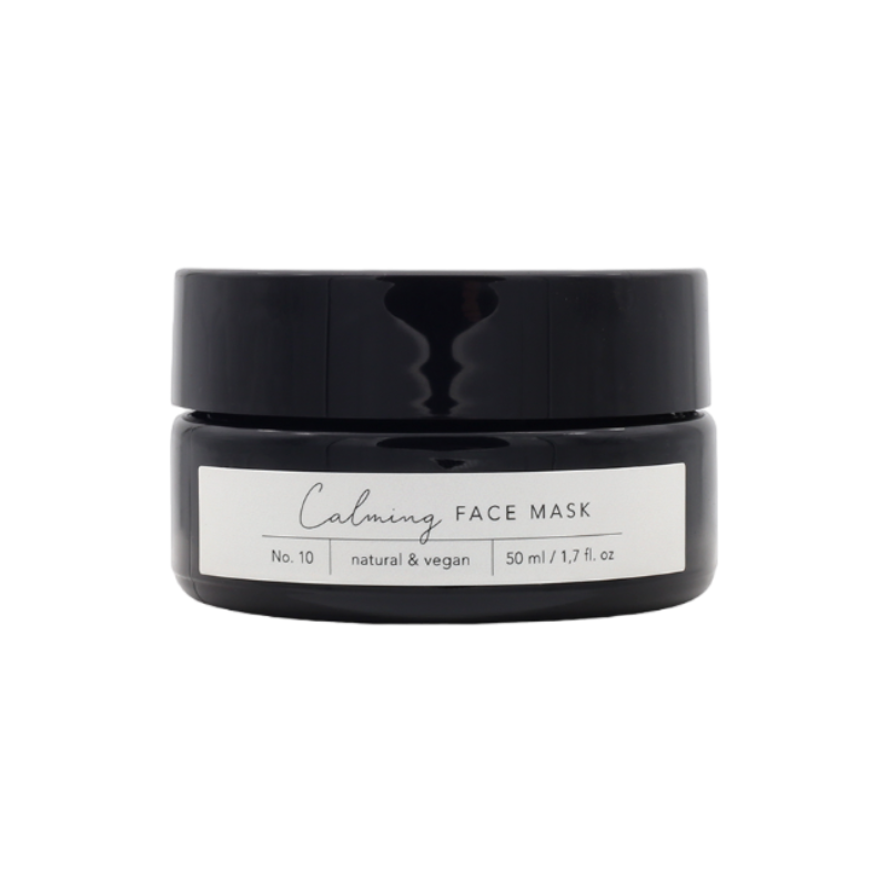 Schwarze Dose der 'Calming Face Mask No. 10' von Hello Sue, 50 ml, natürlich und vegan.