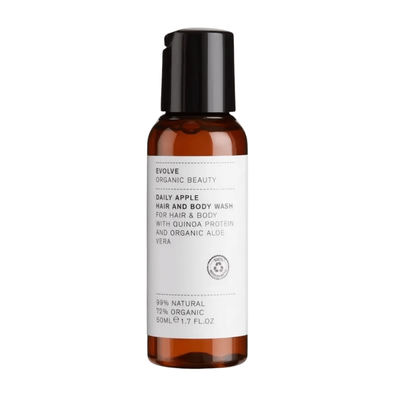 EVOLVE Organic Beauty tamaño de viaje Daily Apple Hair and Body Wash