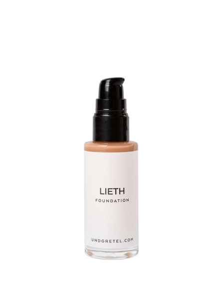 Flasche der LIETH Foundation von UND GRETEL mit Pumpspender, auf weißem Hintergrund.