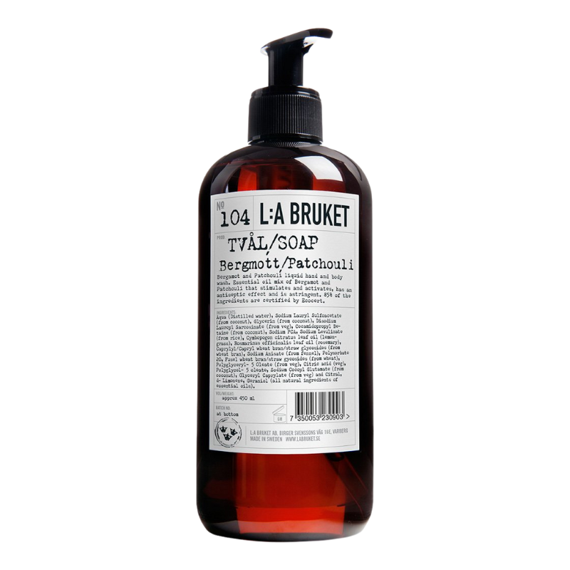 L:A BRUKET No. 104 Gel de baño y cuerpo Bergamota/Pachulí 450 ml