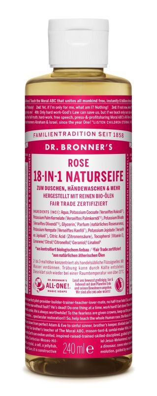 Dr. Bronner's 18 in 1 jabón natural bio rosa