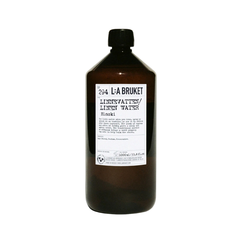 L:A BRUKET No. 294 Linen Water Hinoki agua para planchar