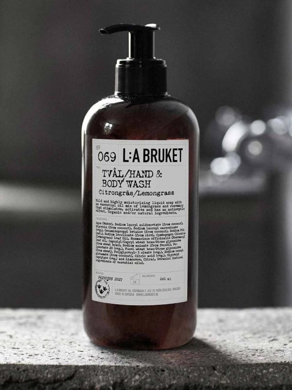 L:A BRUKET No. 069 Hand & Body Wash Lemongrass tamaño de viaje