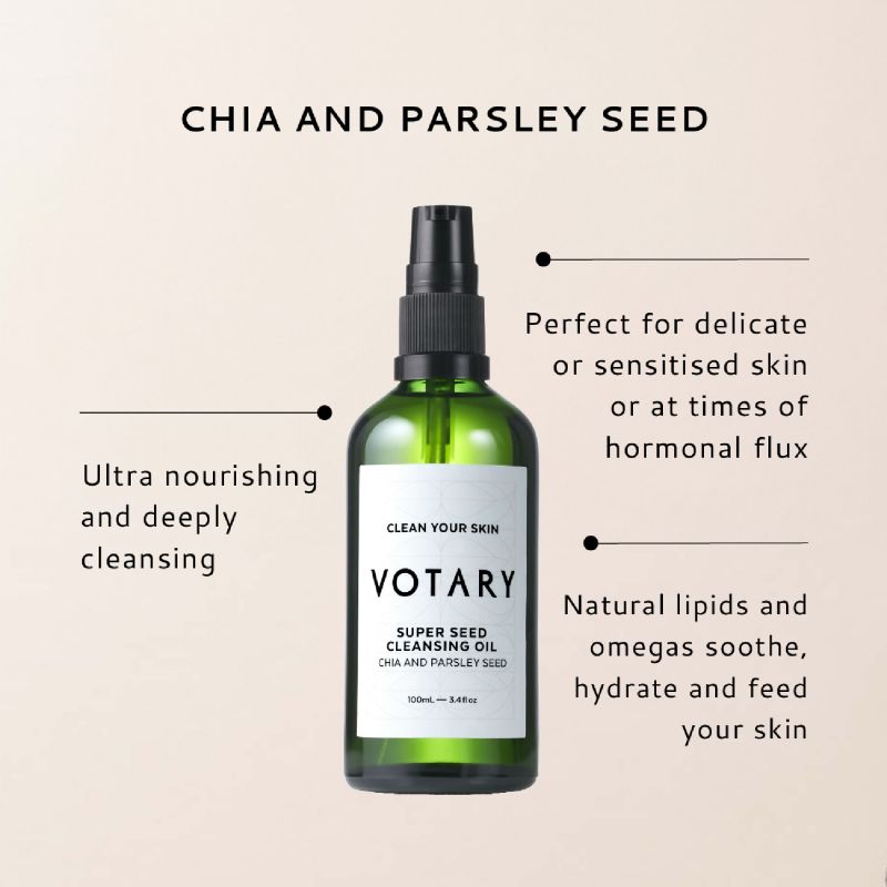 VOTARY Super Seed Cleansing Oil, Chia & Parsley Seed