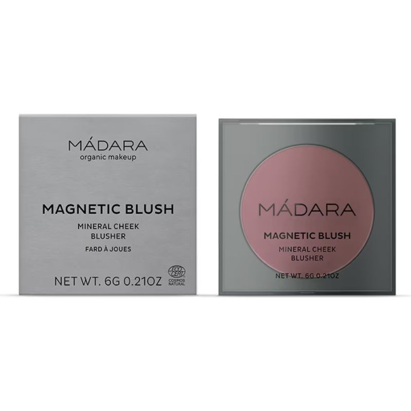 MADARA Organic Skincare Blush magnético, rubor mineral para mejillas, #3 mejillas frías
