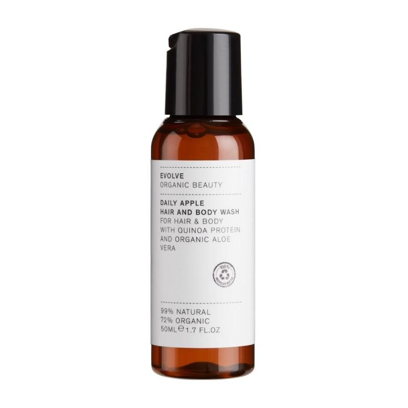 EVOLVE Organic Beauty tamaño de viaje Daily Apple Hair and Body Wash