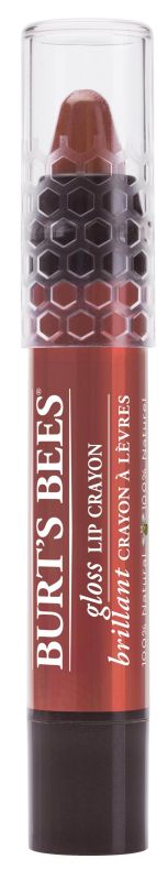 Burt's Bees Lip Crayon in roter Verpackung mit transparentem Deckel.