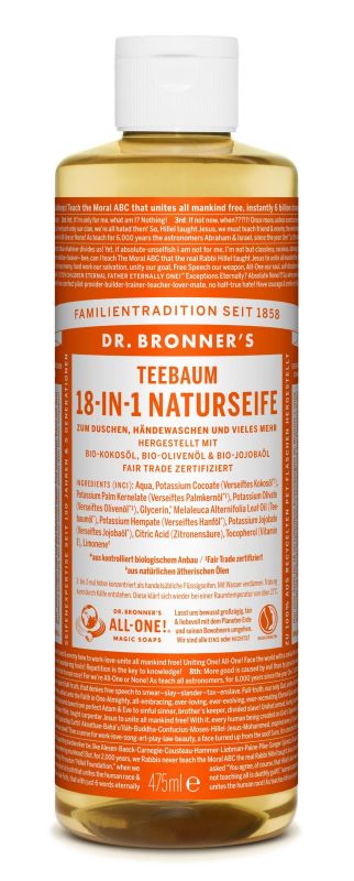 Dr. Bronner's 18 in 1 Bio jabón natural árbol del té